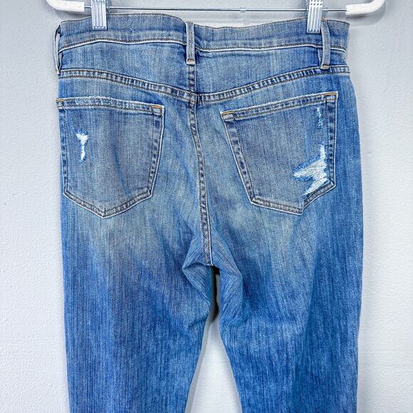 Frame Denim Le Boy Jeans Beckham Wash Size 27 Distressed Ankle High Rise Denim - Picture 12 of 13